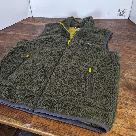 L.L. Bean Mountain Pile Sherpa Fleece Vest Men's XL-Regular Olive Green Adult - Picture 5 of 9